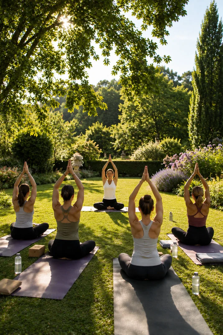 Yoga dans le parc